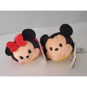 NWT Disney Tsum Tsum‎ Mickey and Minnie Mouse Plush 3” Set Of 2 Toys Kids